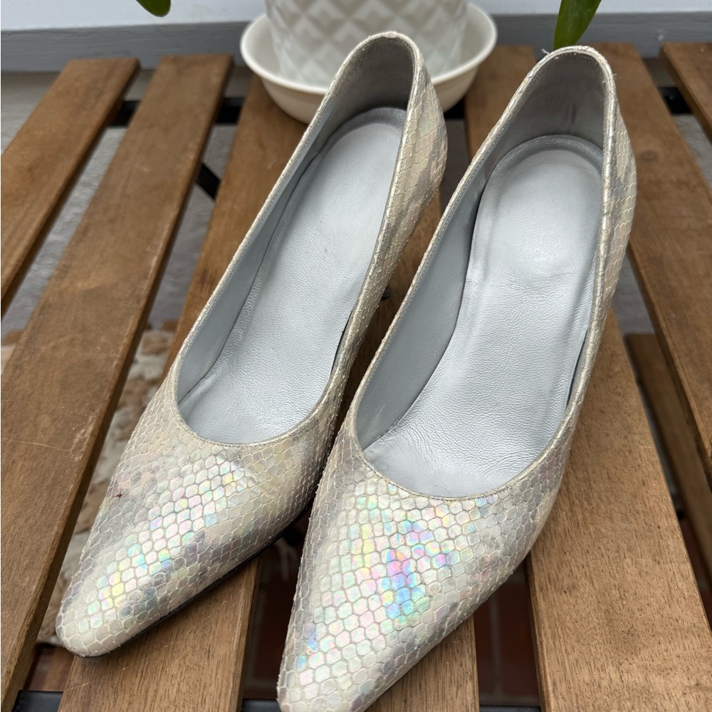 Vintage Escada Snakeskin Heels Shoes Women’s 36C Made in Italy